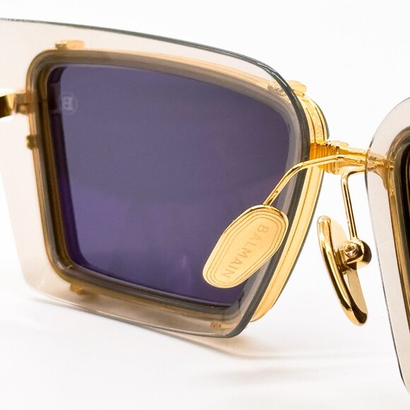 NEW BALMAIN ADMIRABLE BPS-130B UNISEX GREY/GOLD SUNGLASSES BALMAIN - Picture 12 of 16